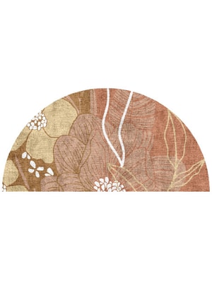Oleander Halfmoon Hand Knotted Bamboo Silk custom handmade rug