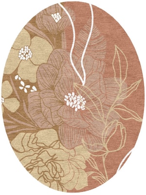 Oleander Oval Hand Knotted Tibetan Wool custom handmade rug