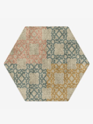 Ona Hexagon Hand Knotted Bamboo Silk custom handmade rug