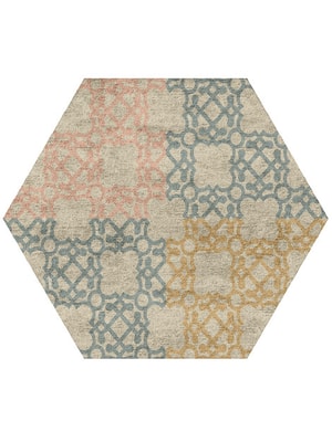 Ona Hexagon Hand Tufted Bamboo Silk custom handmade rug