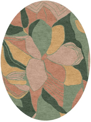 Pansy Oval Hand Knotted Tibetan Wool custom handmade rug