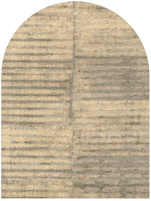 Parallel Strokes Arch Hand Tufted Bamboo Silk custom handmade rug