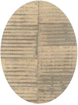 Parallel Strokes Oval Hand Tufted Pure Wool custom handmade rug