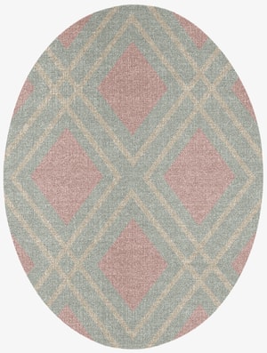 Peach Oval Flatweave New Zealand Wool custom handmade rug