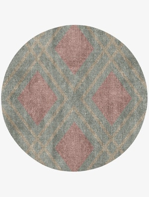 Peach Round Flatweave Bamboo Silk custom handmade rug