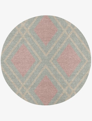 Peach Round Flatweave New Zealand Wool custom handmade rug
