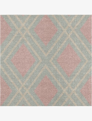 Peach Square Flatweave New Zealand Wool custom handmade rug