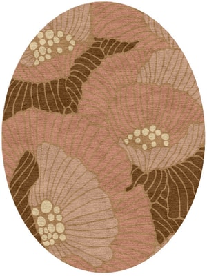 Peony Oval Hand Knotted Tibetan Wool custom handmade rug