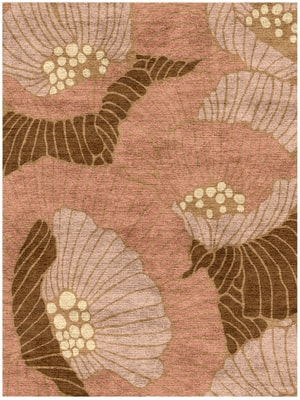 Peony Rectangle Hand Knotted Bamboo Silk custom handmade rug