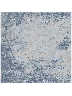 Periwrinkle Square Hand Knotted Tibetan Wool custom handmade rug