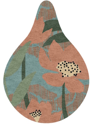 Petunia Drop Hand Knotted Tibetan Wool custom handmade rug