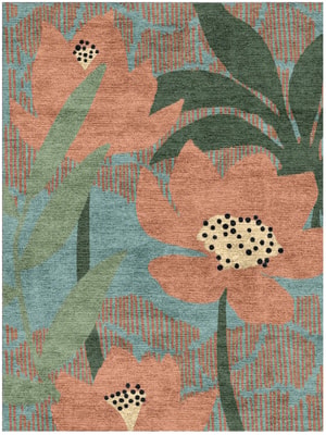 Petunia Rectangle Hand Knotted Bamboo Silk custom handmade rug