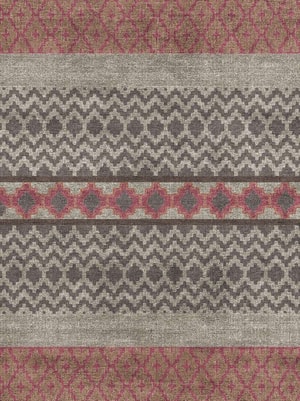 Pink Star Rectangle Flatweave Bamboo Silk custom handmade rug