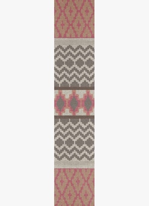 Pink Star Runner Flatweave New Zealand Wool custom handmade rug