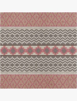 Pink Star Square Flatweave New Zealand Wool custom handmade rug