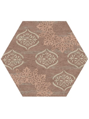 Plato Hexagon Hand Knotted Tibetan Wool custom handmade rug