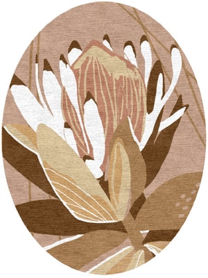 Potpourri Oval Hand Knotted Tibetan Wool custom handmade rug