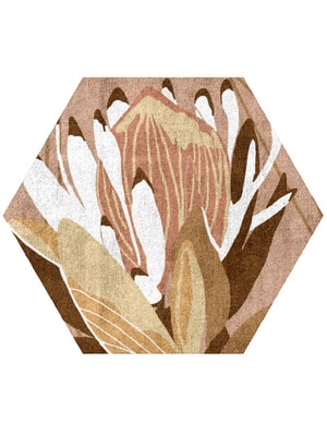 Potpourri Hexagon Hand Tufted Bamboo Silk custom handmade rug
