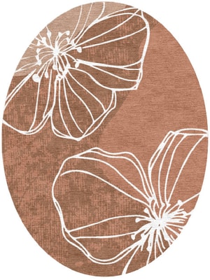 Primroses Oval Hand Knotted Tibetan Wool custom handmade rug