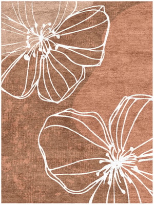 Primroses Rectangle Hand Knotted Bamboo Silk custom handmade rug
