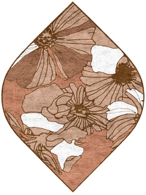 Ranunculus Ogee Hand Knotted Bamboo Silk custom handmade rug