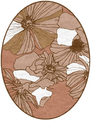 Ranunculus Oval Hand Knotted Tibetan Wool custom handmade rug