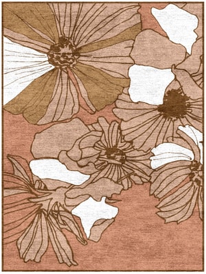 Ranunculus Rectangle Hand Knotted Bamboo Silk custom handmade rug