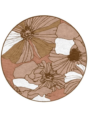 Ranunculus Round Hand Knotted Tibetan Wool custom handmade rug