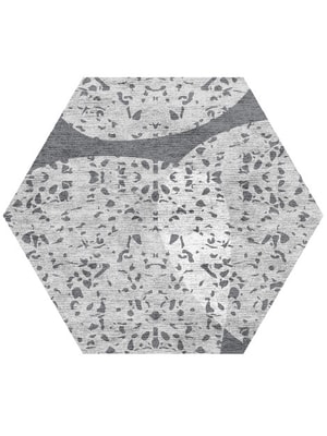 Rock Spots Hexagon Hand Knotted Bamboo Silk custom handmade rug