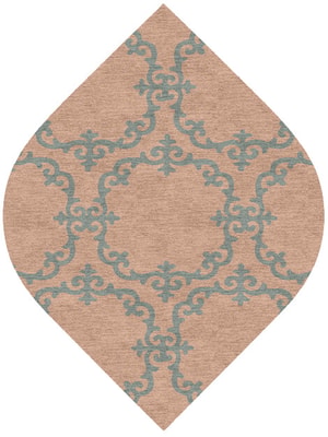 Rococo Ogee Hand Knotted Tibetan Wool custom handmade rug