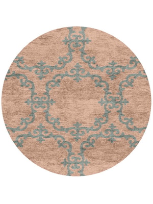 Rococo Round Hand Knotted Bamboo Silk custom handmade rug