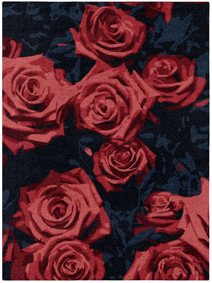 Roses Rectangle Hand Tufted Pure Wool custom handmade rug