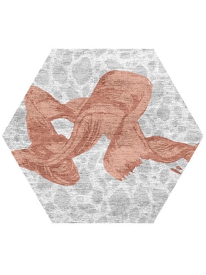 Rushdot Hexagon Hand Knotted Bamboo Silk custom handmade rug
