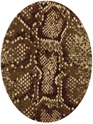 Scales Oval Hand Knotted Tibetan Wool custom handmade rug
