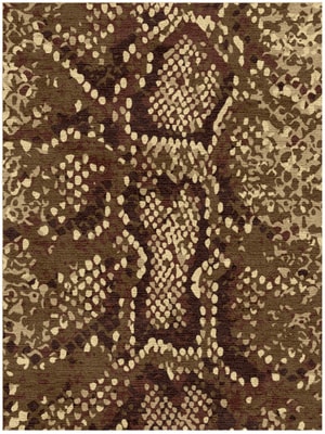 Scales Rectangle Hand Knotted Tibetan Wool custom handmade rug