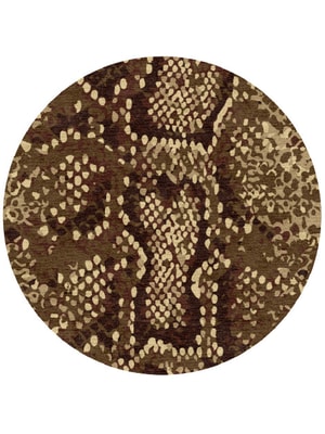 Scales Round Hand Knotted Tibetan Wool custom handmade rug