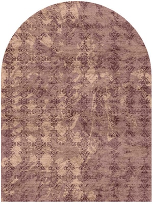 Scrolling Damask Arch Hand Knotted Bamboo Silk custom handmade rug