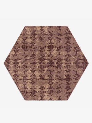Scrolling Damask Hexagon Hand Knotted Tibetan Wool custom handmade rug