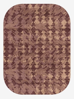 Scrolling Damask Oblong Hand Knotted Bamboo Silk custom handmade rug