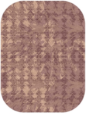 Scrolling Damask Oblong Hand Knotted Tibetan Wool custom handmade rug