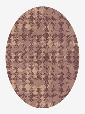 Scrolling Damask Oval Hand Knotted Tibetan Wool custom handmade rug