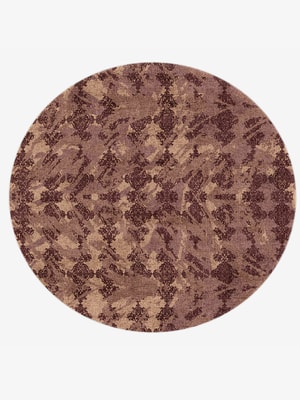 Scrolling Damask Round Hand Knotted Bamboo Silk custom handmade rug