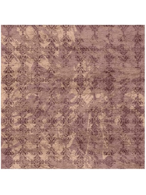 Scrolling Damask Square Hand Knotted Bamboo Silk custom handmade rug