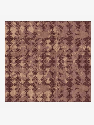 Scrolling Damask Square Hand Knotted Bamboo Silk custom handmade rug