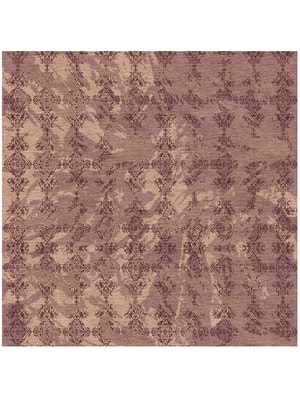 Scrolling Damask Square Hand Knotted Tibetan Wool custom handmade rug