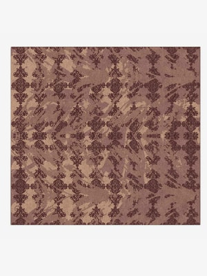 Scrolling Damask Square Hand Knotted Tibetan Wool custom handmade rug