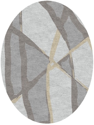 Scumble Oval Hand Knotted Tibetan Wool custom handmade rug