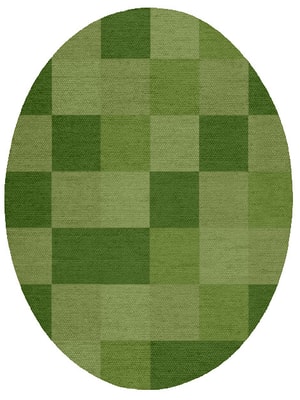 Seahorse Oval Flatweave New Zealand Wool custom handmade rug