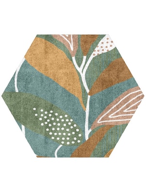 Seguine Hexagon Hand Tufted Bamboo Silk custom handmade rug