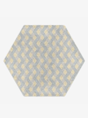 Serpentine Hexagon Hand Knotted Tibetan Wool custom handmade rug